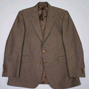 Alexandre London Savile Row Herringbone Tweed Wool Sportcoat Jacket 44R